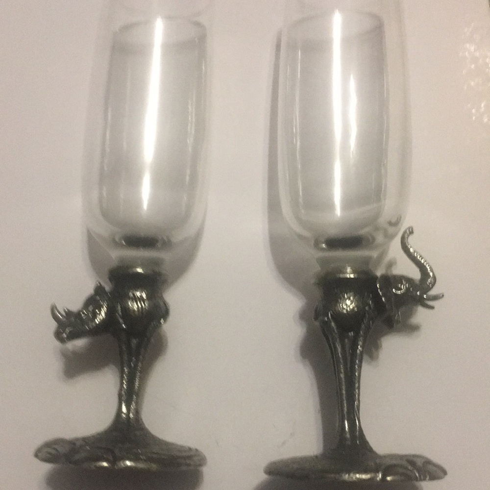 Makoulpa Pewter Glass African Animal Glasses New?